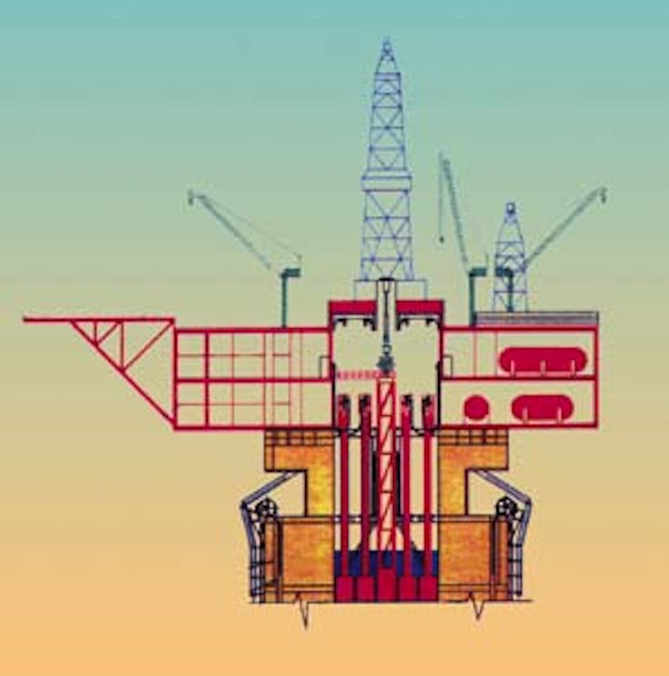 Spar-shaped drilling unit designed for 8,000-10,000 ft depth corridor ...
