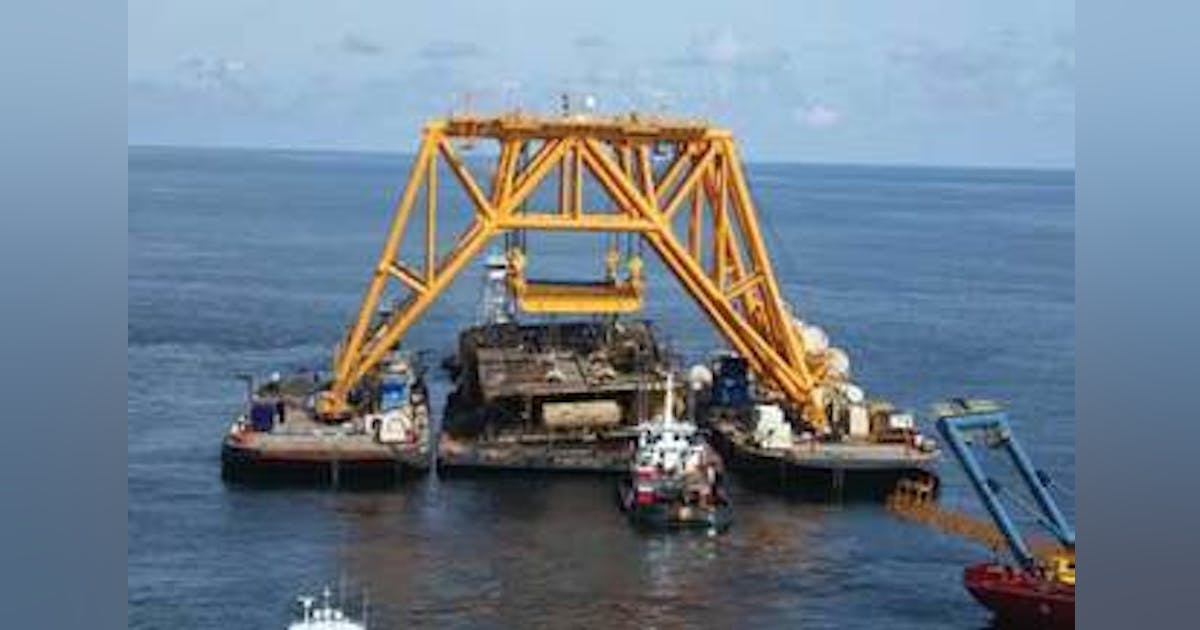Versabar invention lifts submerged topsides in one piece Offshore