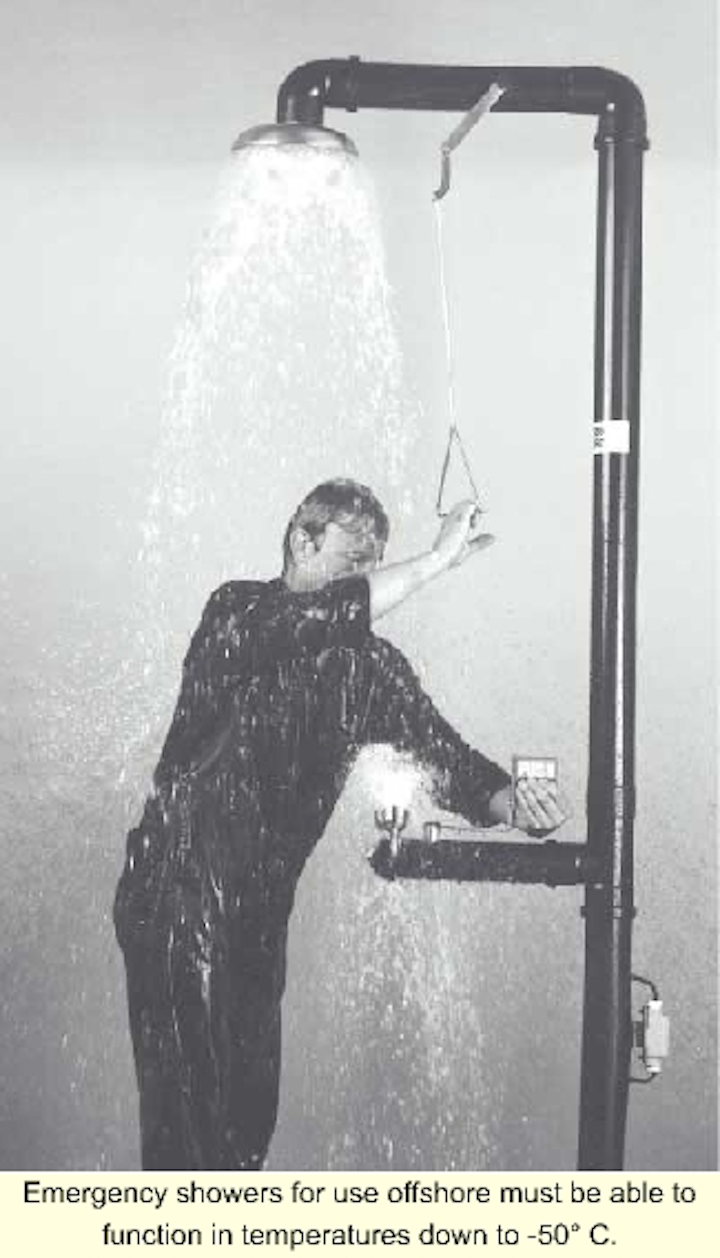 SAFETY SHOWERS Emergency showers designed for quick response to