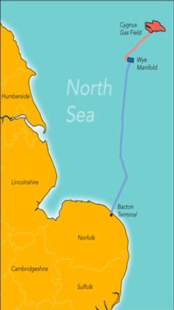 Cygnus field locatoin offshore in the North Sea Cygnus field locatoin offshore in the North Sea