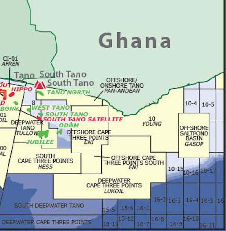 Offshore Ghana map