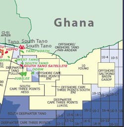 Offshore Ghana map Offshore Ghana map