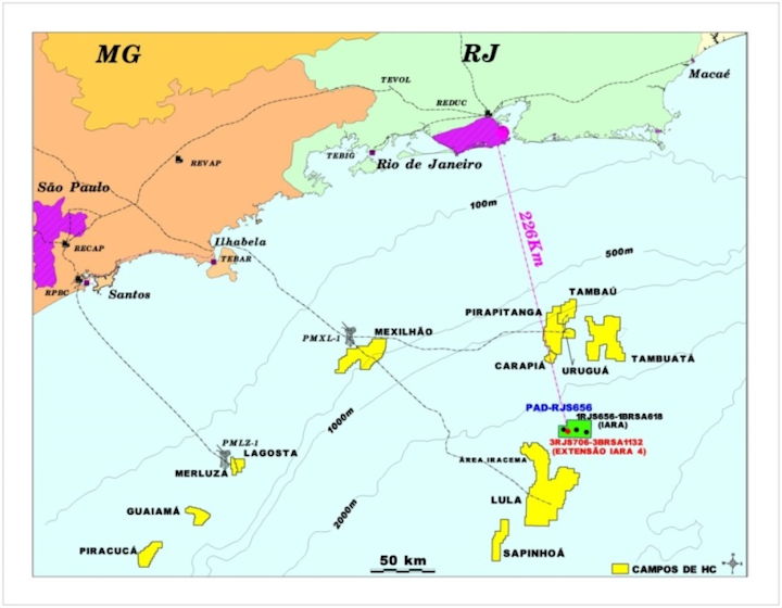 Iara area offshore Brazil in Santos basin