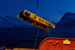 AUV test in progress AUV test in progress