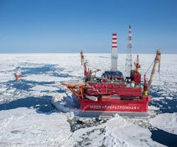 Prirazlomnaya offshore ice-resistant stationary platform