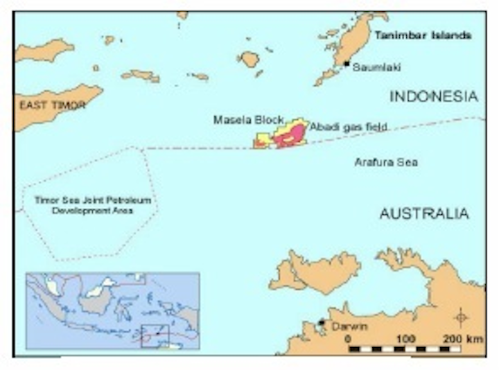 Abadi LNG Project map
