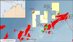 WA-361-P Location Map showing adjacent fields and the MEO operated WA-360-P exploration Permit WA-361-P Location Map showing adjacent fields and the MEO operated WA-360-P exploration Permit