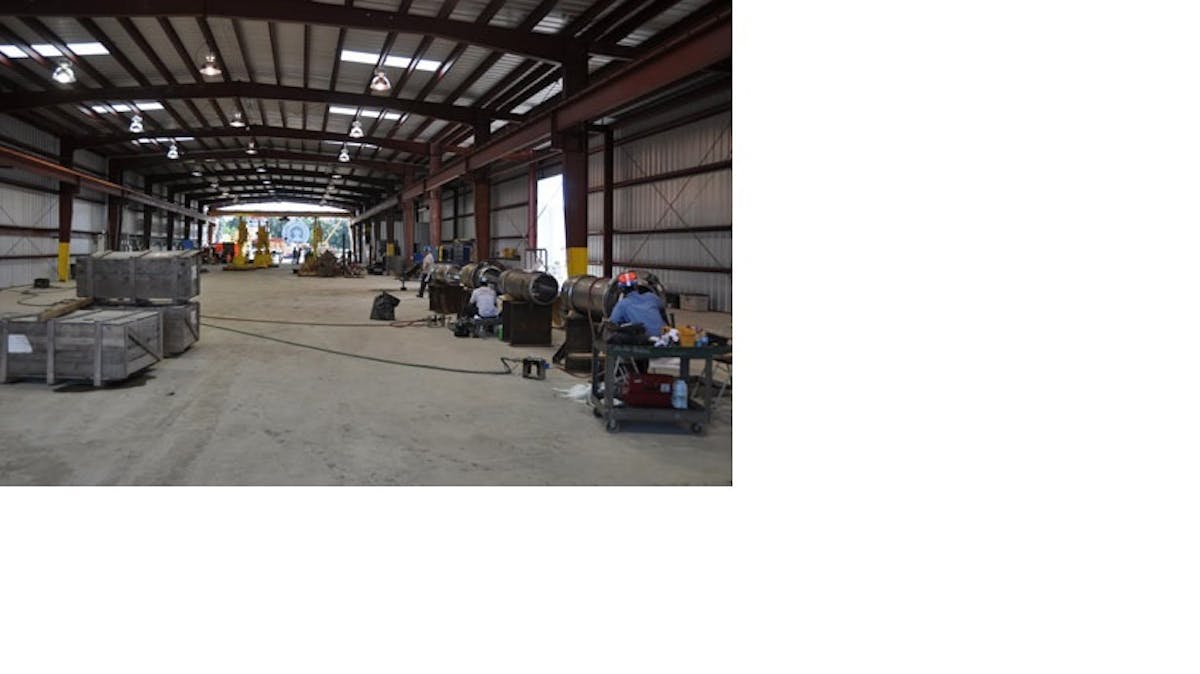 New Industries Inc. piping fabrication shop in Morgan City, Louisiana