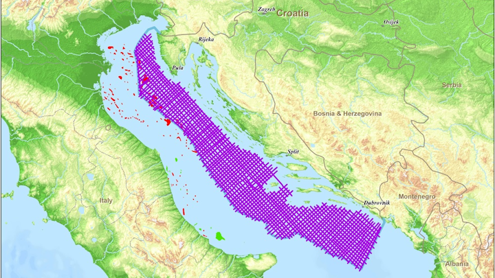 Spectrum Geo Ltd.'s 2D seismic survey area offshore Croatia