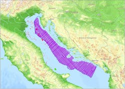 Spectrum Geo Ltd.&apos;s 2D seismic survey area offshore Croatia