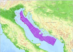 Spectrum Geo Ltd.'s 2D seismic survey area offshore Croatia Spectrum Geo Ltd.'s 2D seismic survey area offshore Croatia
