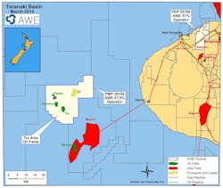 The Pateke-4H well is located in the Taranaki basin offshore New Zealand.