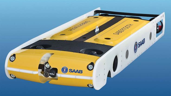 The Sabertooth double-hull can roam free for up to 40 mi., is depth-rated to 3,000 m and has 360° orientation.