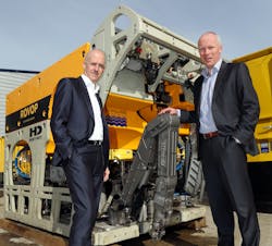 Scott Macknocher, managing director of Ennsub (left) with Barry Stewart, director and general manager at ROVOP Scott Macknocher, managing director of Ennsub (left) with Barry Stewart, director and general manager at ROVOP