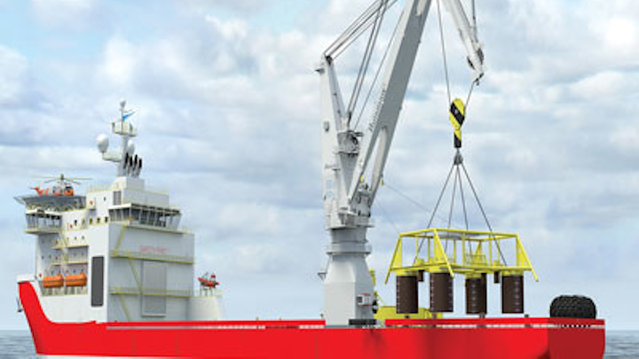 900-ton rope luffing knuckle boom crane for Subsea 7’s Seven Arctic