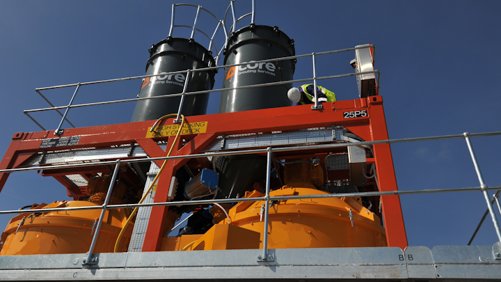 Core Grouting Services has debuted its new high-volume, high-strength grout mixing and pumping unit.