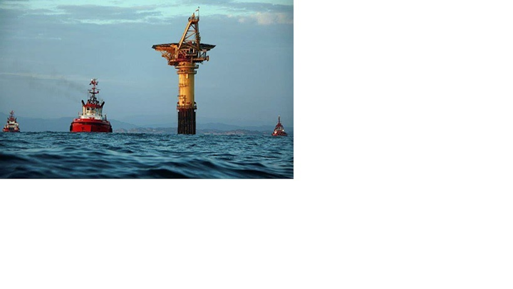 A new loading buoy is towed to its Gullfaks destination.