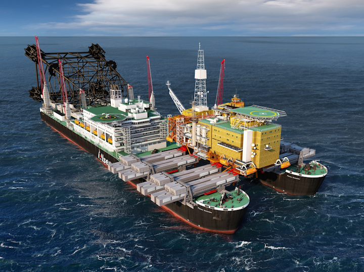 The Pieter Schelte is to be completed in the port of Rotterdam.