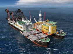 The Pieter Schelte is to be completed in the port of Rotterdam. The Pieter Schelte is to be completed in the port of Rotterdam.