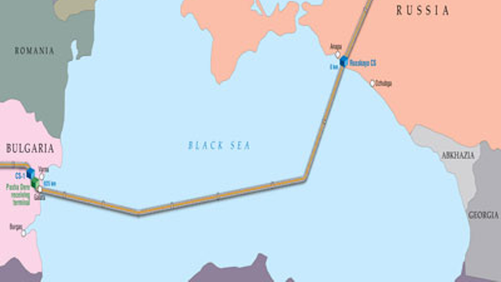 South Stream deepwater gas pipeline Turkish route through Black Sea