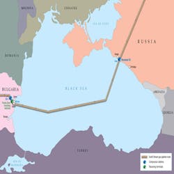 South Stream deepwater gas pipeline Turkish route through Black Sea