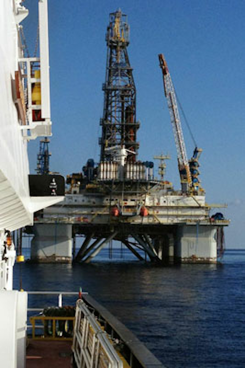 Ocean Sky tending to Noble drill rig John Day during blackout trials