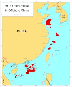 Exploration blocks offered offshore China Exploration blocks offered offshore China