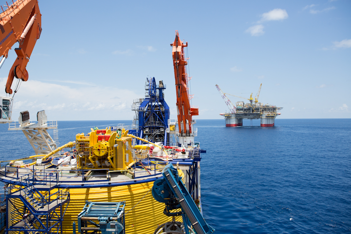 The North Ocean 102 construction vessel has contributed to the work on the Jack and St. Malo project in the Gulf of Mexico.
