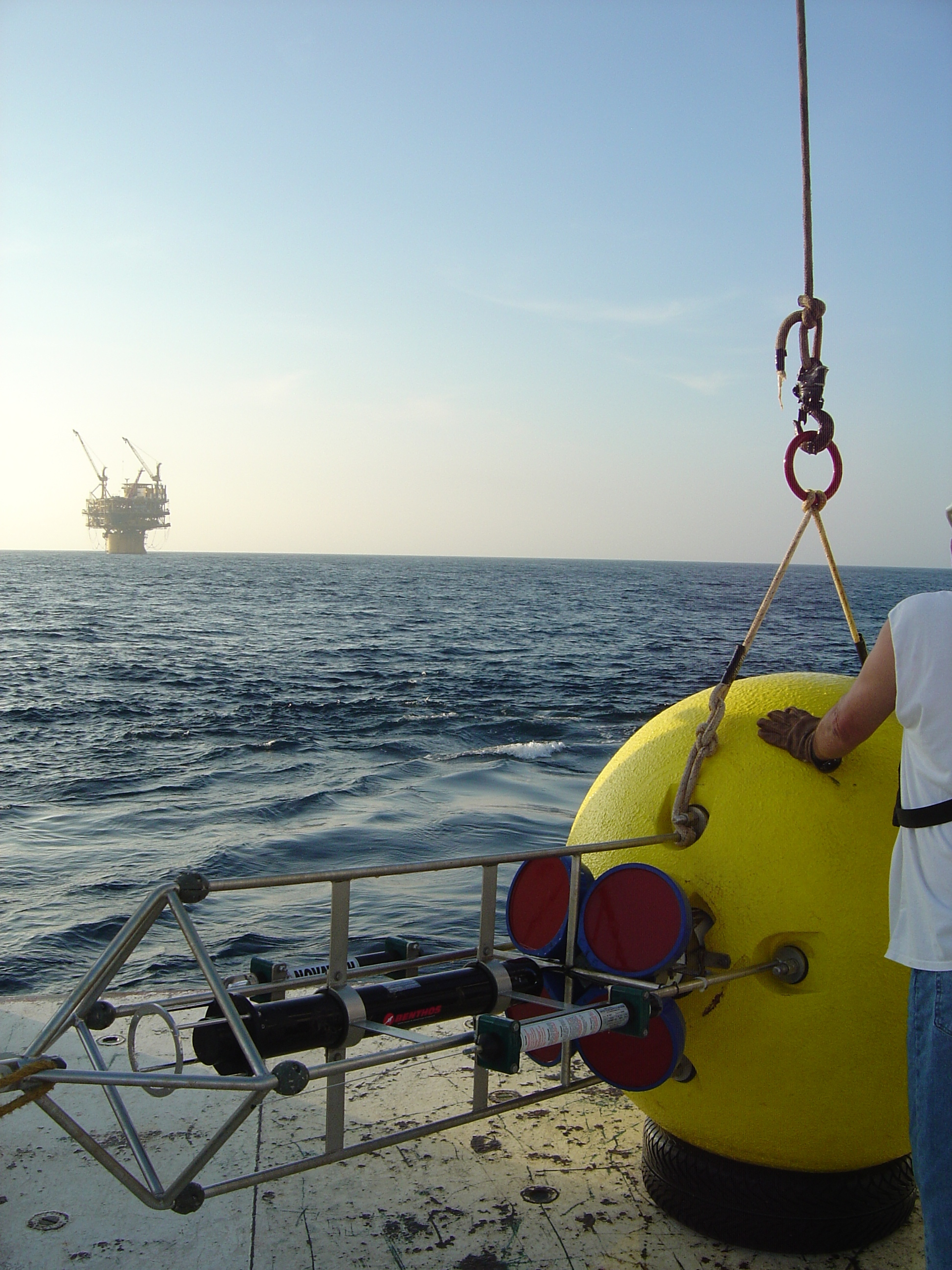 This buoy contains a Teledyne RD Instruments Workhorse Long Ranger ADCP. Photo courtesy of BMT Group.