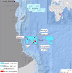 The Giligiliani-1 exploration well offshore Tanzania is a new natural gas discovery.