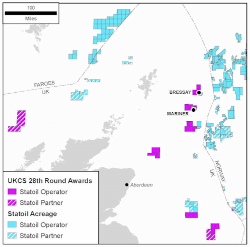Statoil awards on 28th Seaward License Round
