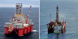 Transocean Spitsbergen and Songa Trym drilling rigs Transocean Spitsbergen and Songa Trym drilling rigs