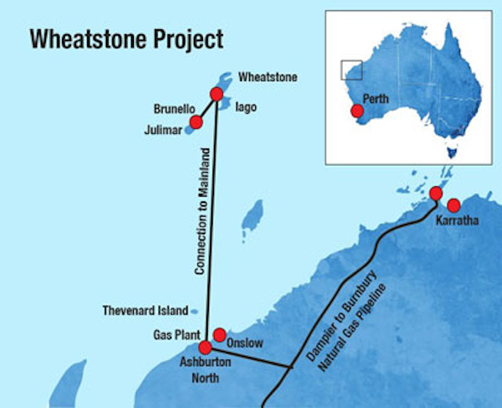 Chevron's Wheatstone project offshore Western Australia
