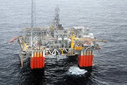Snorre B platform in the North Sea Snorre B platform in the North Sea