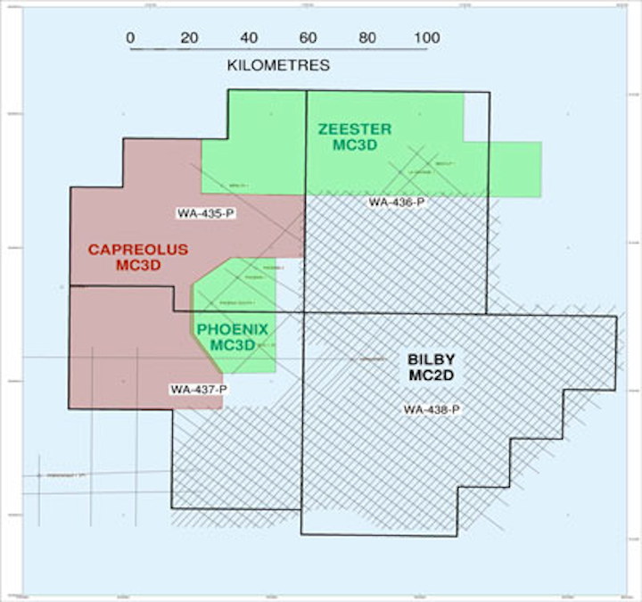 Carnarvon Petroleum's seismic surveys offshore Australia
