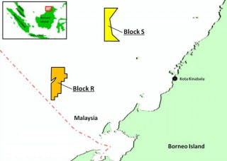Deepwater block S offshore Sabah, Malaysia