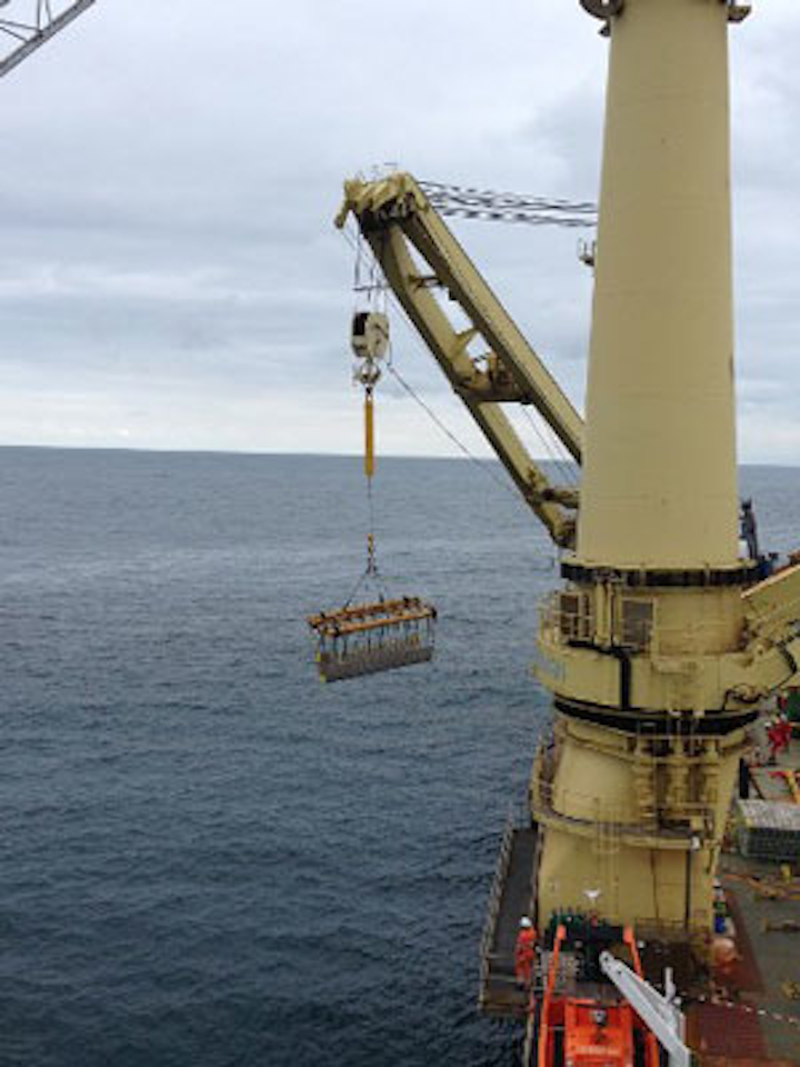 Jumbo’s Fairplayer installs new MEG riser offshore South Africa.