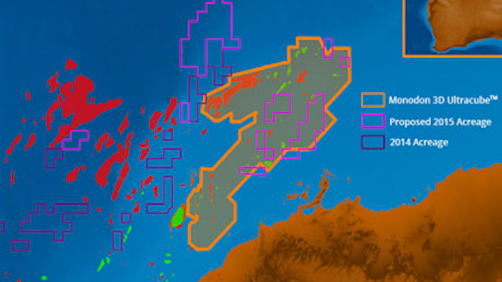 Searcher Seismic and DownUnder GeoSolutions Monodon Ultracube reprocessed data offshore Western Australia