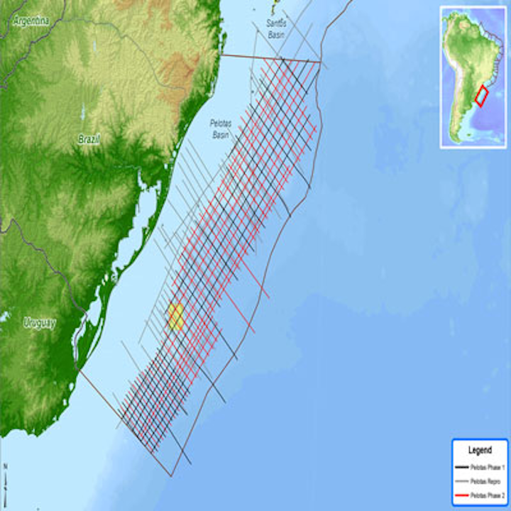 Spectrum's multi-client 2D seismic survey in the Pelotas basin offshore Brazil