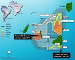 The Kangaroo and Echidna prospects off Brazil. The Kangaroo and Echidna prospects off Brazil.