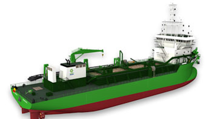 Rendering of the first ever LNG-powered trailing suction hopper dredge