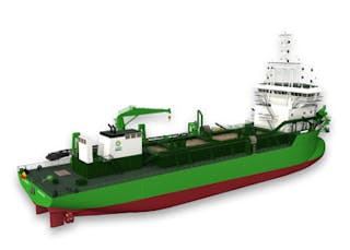 Rendering of the first ever LNG-powered trailing suction hopper dredge