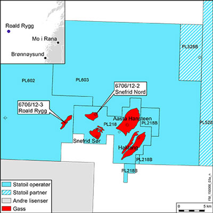 Statoil gas discovery in the Roald Rygg prospect