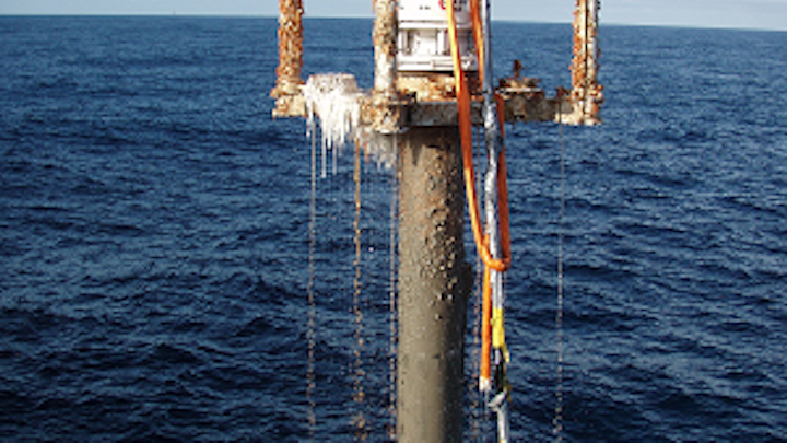 Recovered wellhead from a previous OIS well decommissioning project