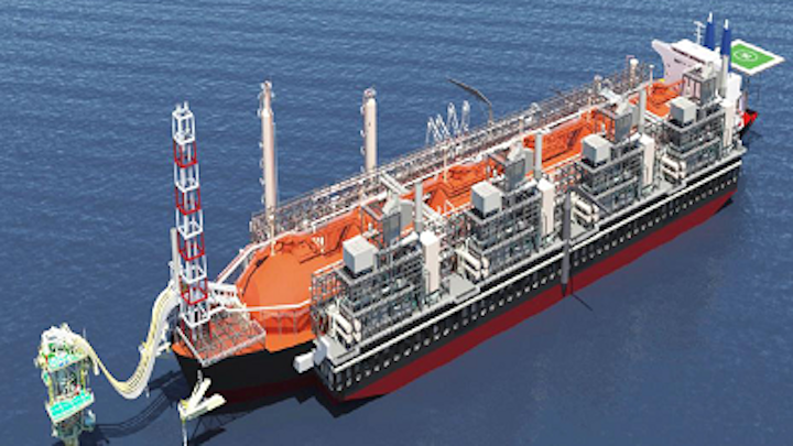 Illustration of Golar Hilli FNLG vessel upon completion.