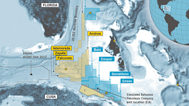 Map of BPC's licenses offshore the Bahamas