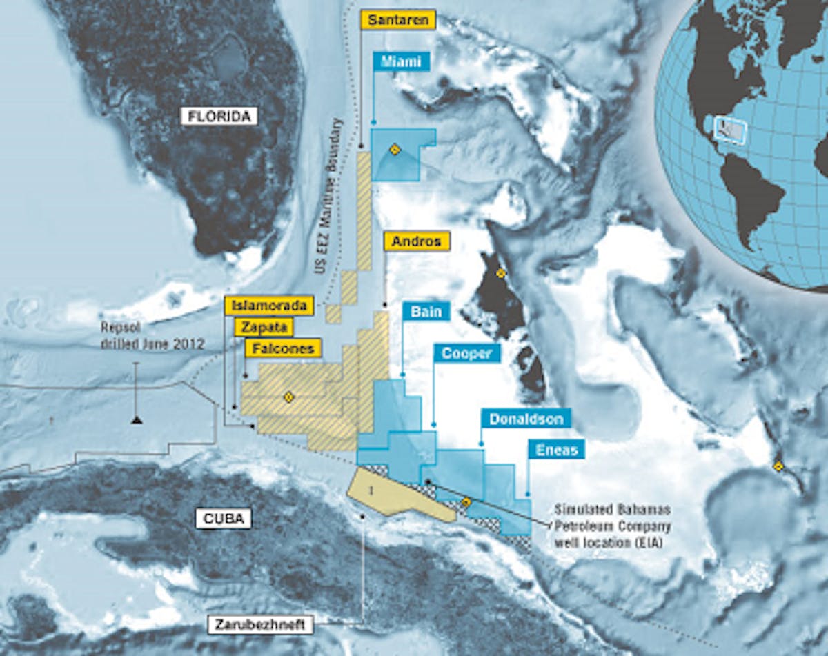 Map of BPC&apos;s licenses offshore the Bahamas