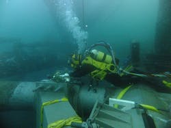 A Harkand diver working in Mexican waters. A Harkand diver working in Mexican waters.