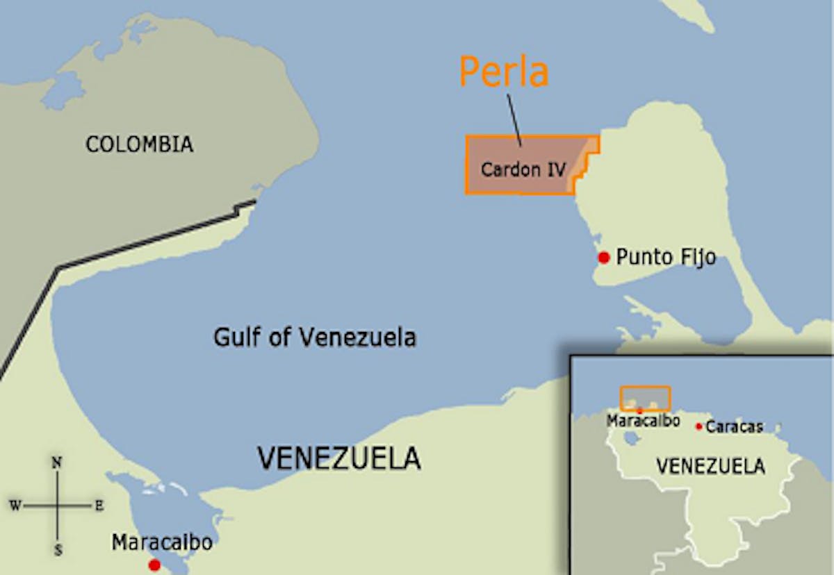 The Perla gas field, located in the Gulf of Venezuela