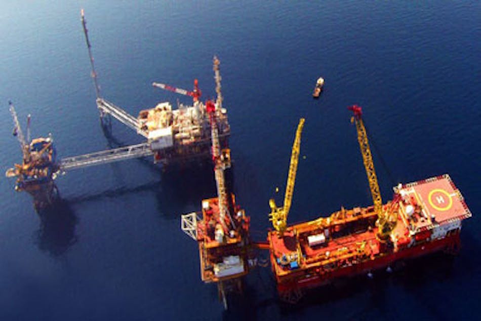 Prinos oil field development offshore Greece.
